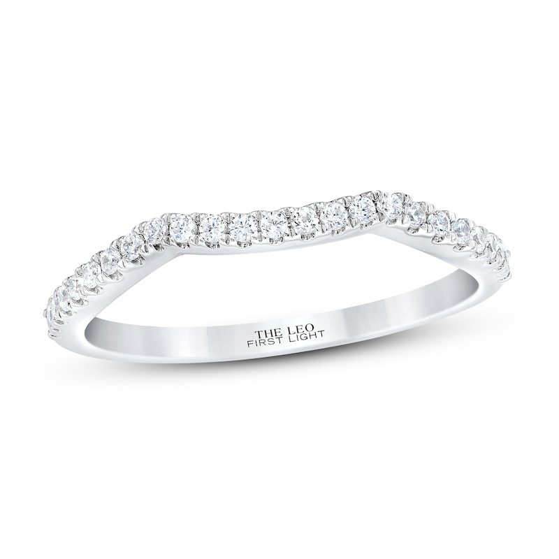 Main Image 1 of Previously Owned THE LEO First Light Diamond Wedding Band 1/5 ct tw Round-cut 14K White Gold