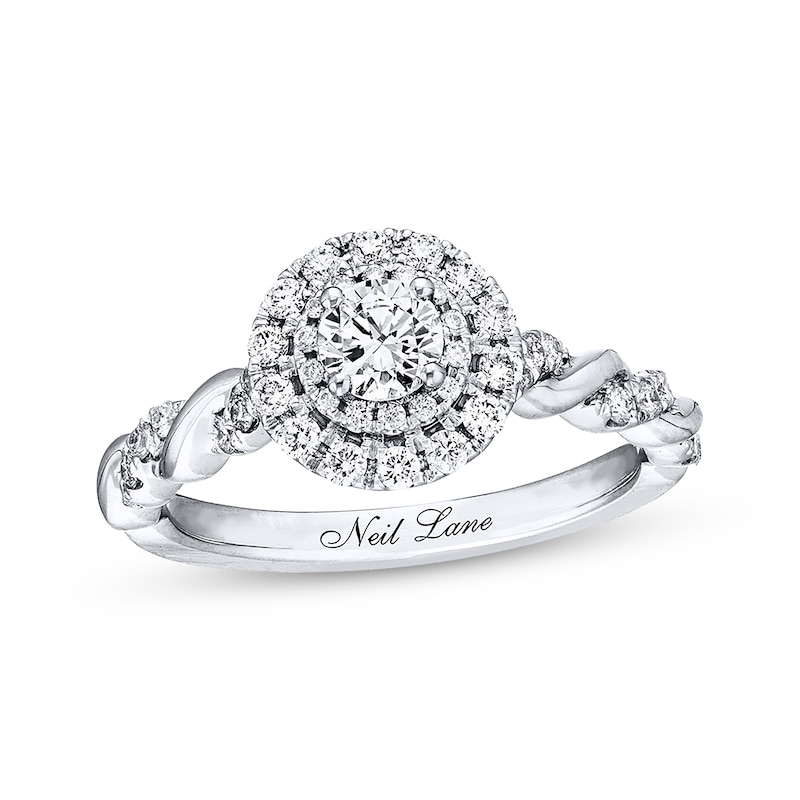 Main Image 1 of Previously Owned Neil Lane Engagement Ring 3/4 ct tw Round-cut Diamonds 14K White Gold - Size 5