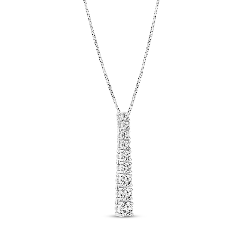 Previously Owned Diamond Necklace 3/4 ct tw Round-cut 14K White Gold