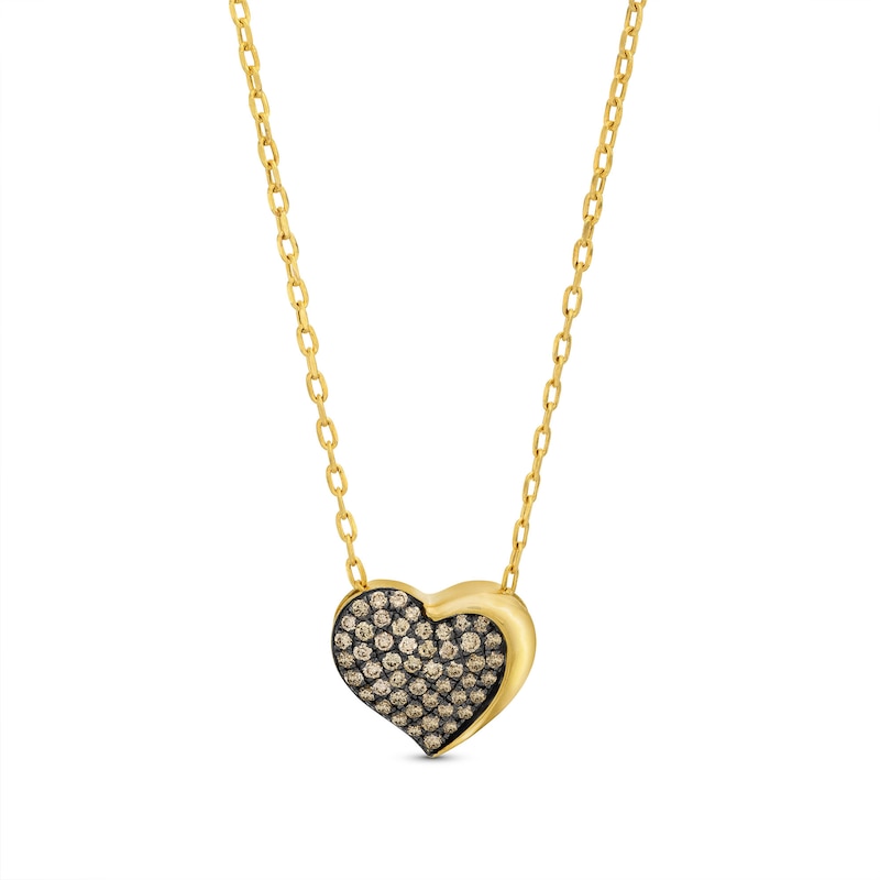 Main Image 1 of Previously Owned Godiva x Le Vian Diamond Heart Necklace 3/8 ct tw 14K Honey Gold 19&quot;