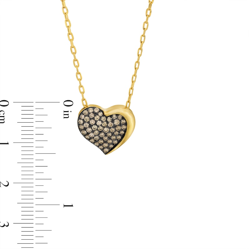 Main Image 3 of Previously Owned Godiva x Le Vian Diamond Heart Necklace 3/8 ct tw 14K Honey Gold 19&quot;