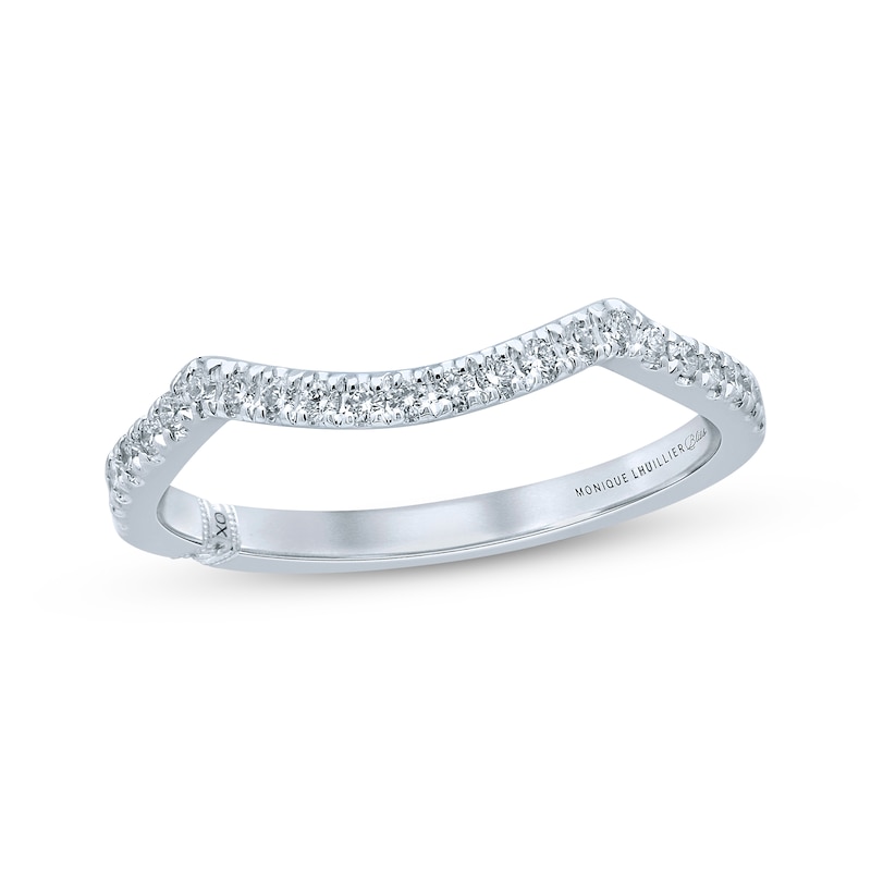 Main Image 1 of Previously Owned Monique Lhuillier Bliss Diamond Wedding Band 1/5 ct tw Round-cut 18K White Gold