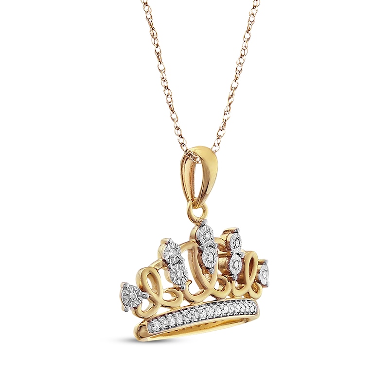 Main Image 3 of Previously Owned Diamond Tiara Necklace 1/15 ct tw Round-cut 10K Yellow Gold