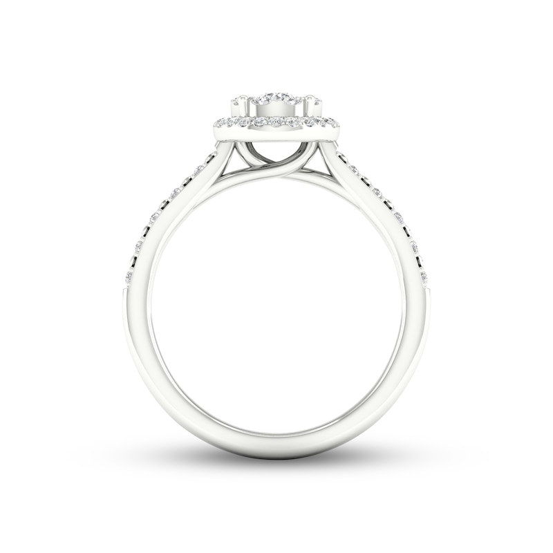 Main Image 4 of Previously Owned Diamond Promise Ring 1/4 ct tw Round-cut 10K White Gold