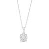 Thumbnail Image 1 of Previously Owned Diamond Halo Necklace 1/2 ct tw Round-Cut 10K White Gold 18&quot;