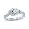 Thumbnail Image 1 of Previously Owned Monique Lhuillier Bliss Diamond Engagement Ring 1-1/8 ct tw Round & Marquise-cut 18K White Gold