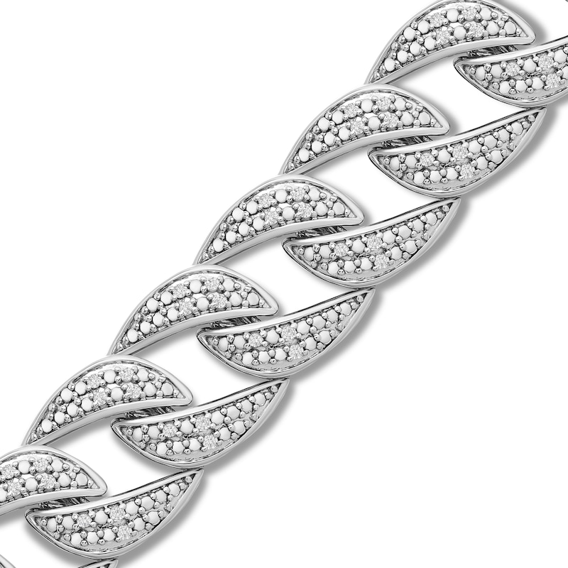 Main Image 2 of Previously Owned Men's Diamond Bracelet 1 ct tw Sterling Silver 8.5&quot;