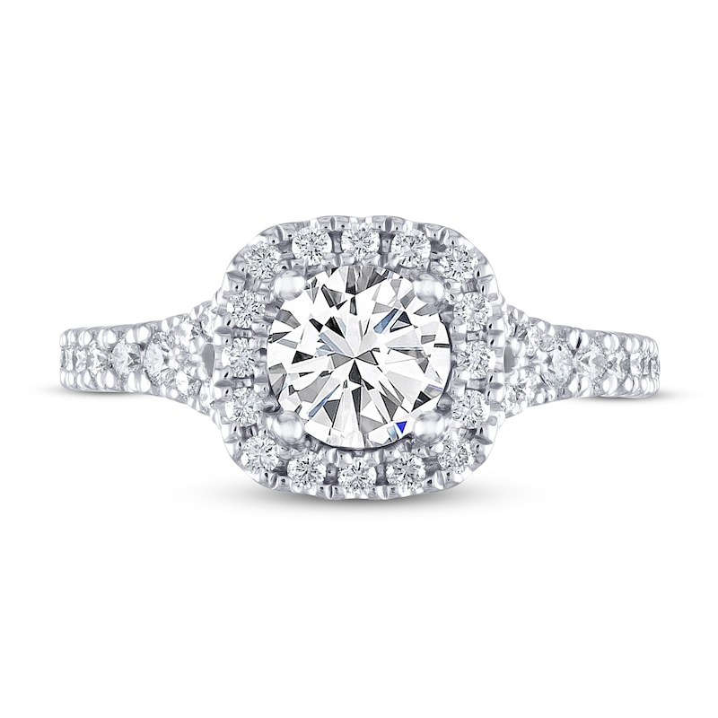 Main Image 3 of Previously Owned THE LEO Diamond Engagement Ring 1-1/3 ct tw Round-cut 14K White Gold