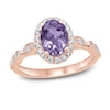 Thumbnail Image 1 of Previously Owned Oval Amethyst Engagement Ring 1/3 ct tw Diamonds 14K Rose Gold