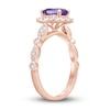 Thumbnail Image 2 of Previously Owned Oval Amethyst Engagement Ring 1/3 ct tw Diamonds 14K Rose Gold