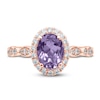 Thumbnail Image 3 of Previously Owned Oval Amethyst Engagement Ring 1/3 ct tw Diamonds 14K Rose Gold