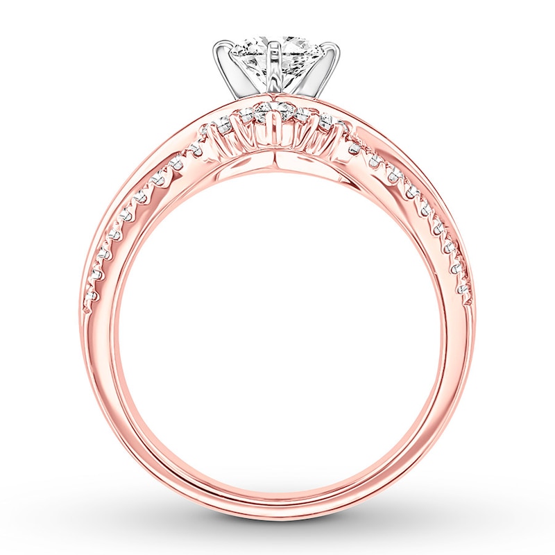 Main Image 2 of Previously Owned Diamond Engagement Ring 7/8 ct tw Round-cut 14K Rose Gold