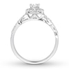 Thumbnail Image 2 of Previously Owned Diamond Engagement Ring 3/8 ct tw Princess/Round 10K White Gold