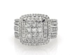 Thumbnail Image 1 of Previously Owned Multi-Diamond Engagement Ring 3 ct tw Princess & Round 10K White Gold