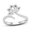 Thumbnail Image 1 of Previously Owned By Women For Women Diamond Lotus Ring 1/4 ct tw Round-cut 10K White Gold