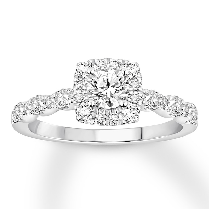 Main Image 1 of Previously Owned Diamond Engagement Ring 1 ct tw Round-cut 14K White Gold