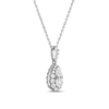 Thumbnail Image 1 of Previously Owned Forever Connected Diamond Necklace 1/4 ct tw Pear & Round-cut 10K White Gold 18"