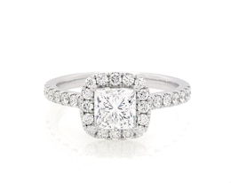 Previously Owned THE LEO Legacy Lab-Grown Diamond Princess-Cut Engagement Ring 1-3/8 ct tw 14K White Gold