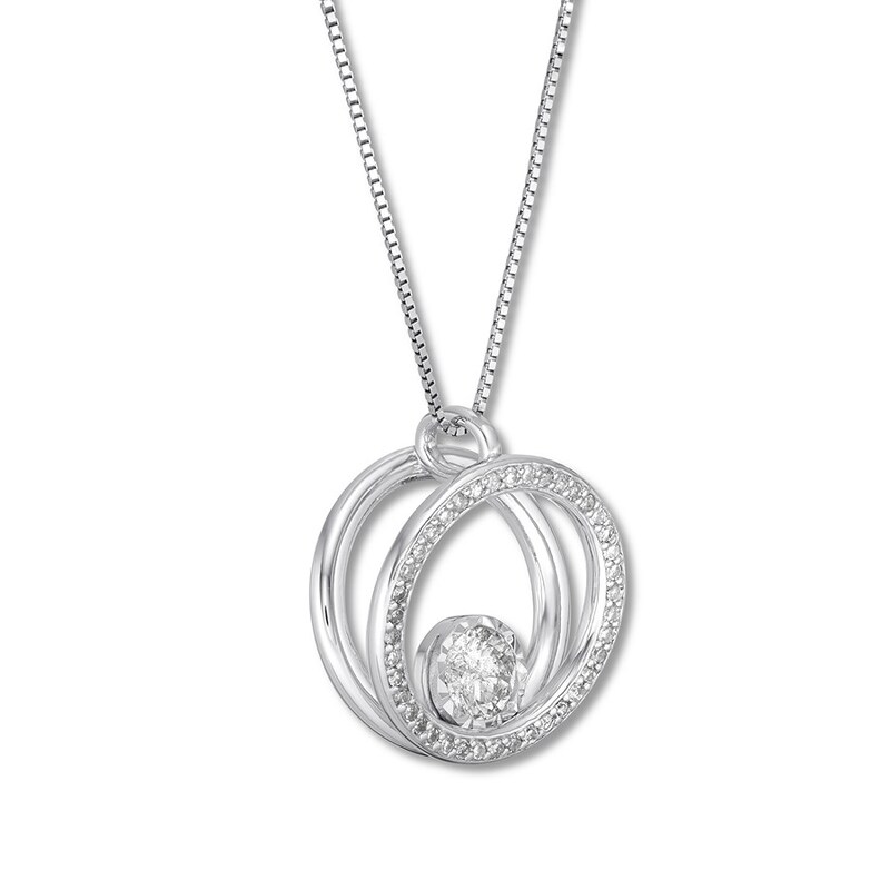 Main Image 2 of Previously Owned Diamond Circle Necklace 1/2 ct tw Round-cut 10K White Gold