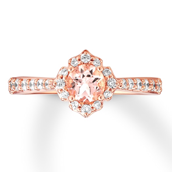 Previously Owned Morganite Engagement Ring 1/3 ct tw Diamonds 14K Rose Gold