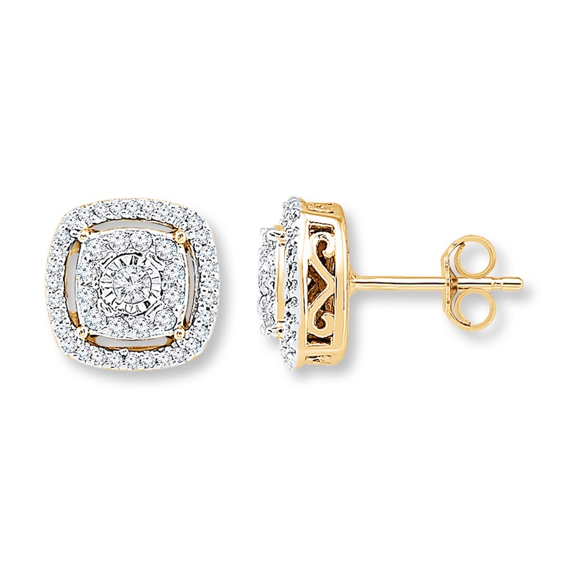 Main Image 1 of Previously Owned Diamond Stud Earrings 1/4 ct tw Round-cut 10K Yellow Gold