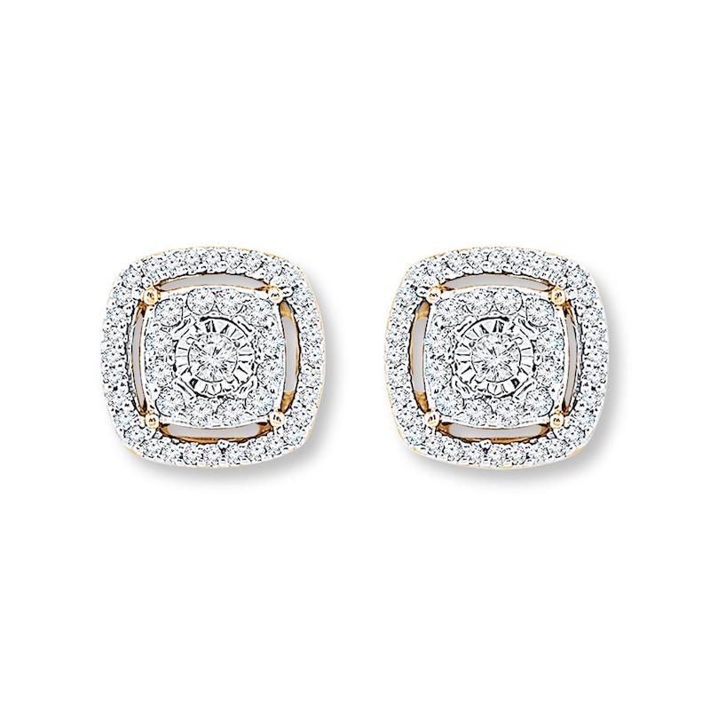 Main Image 2 of Previously Owned Diamond Stud Earrings 1/4 ct tw Round-cut 10K Yellow Gold