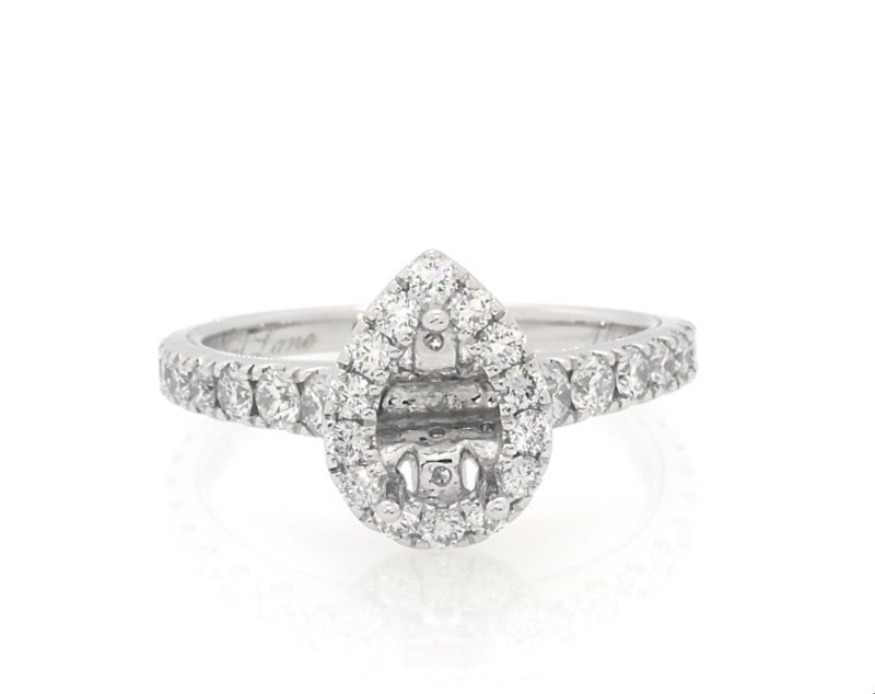 Main Image 1 of Previously Owned Neil Lane Diamond Pear Halo Engagement Ring Setting 3/4 ct tw 14K White Gold Size 7