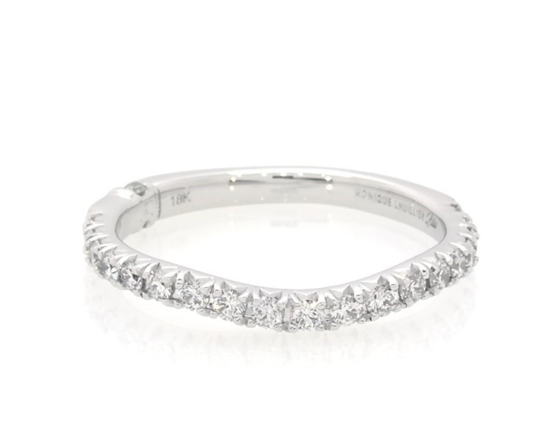 Main Image 1 of Previously Owned Monique Lhuillier Bliss Diamond Contour Wedding Band 1/3 ct tw Round-cut 18K White Gold