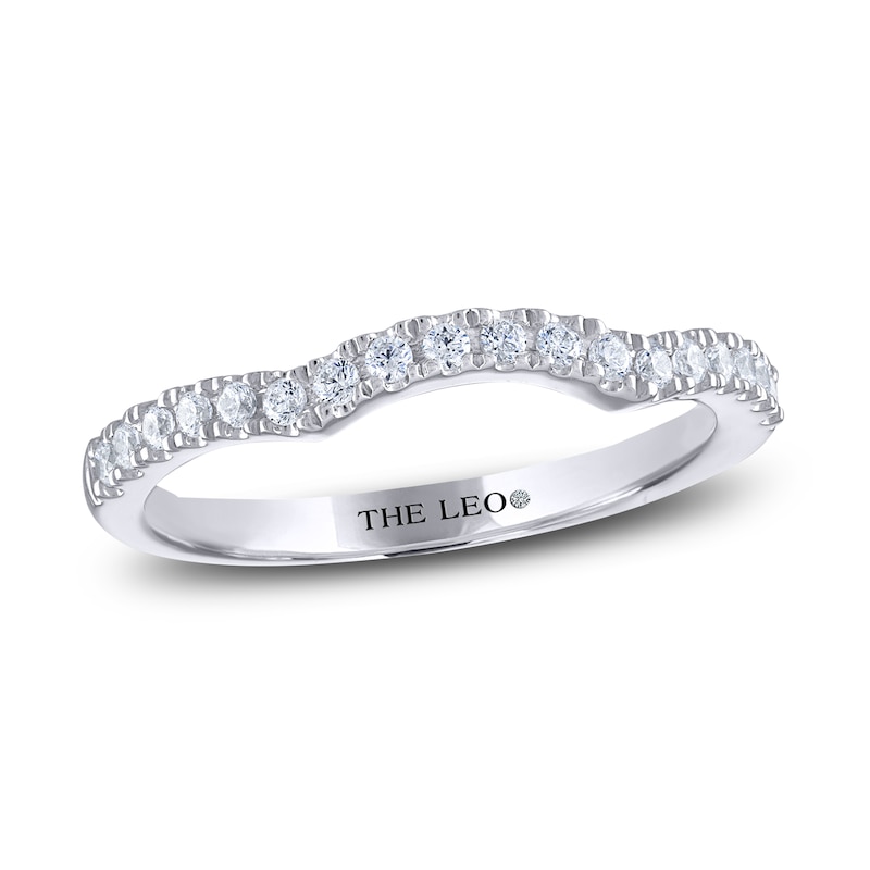 Main Image 1 of Previously Owned THE LEO Diamond Wedding Band 1/4 ct tw Round-cut 14K White Gold