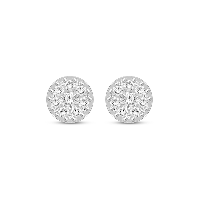 Main Image 2 of Previously Owned Men's Diamond Double Row Stud Earrings 1/2 ct tw Round-cut 10K Yellow Gold