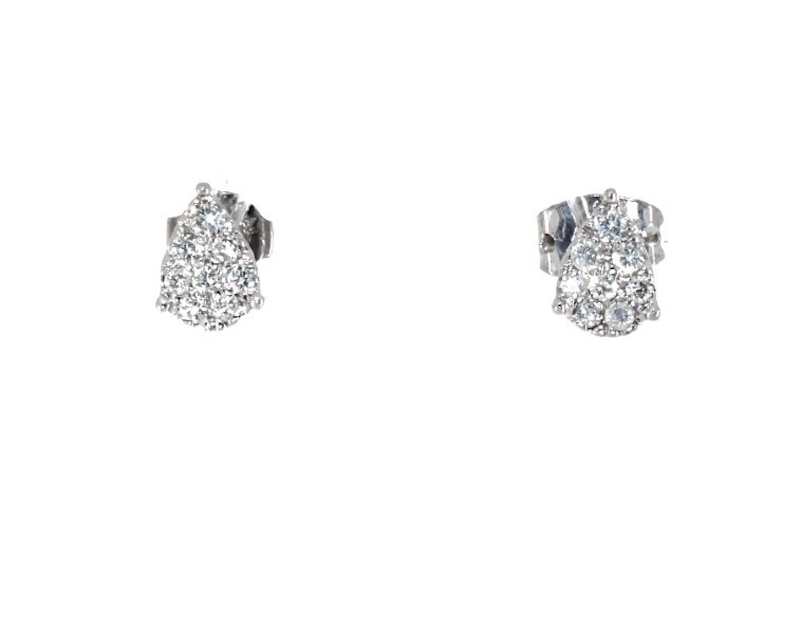 Main Image 1 of Previously Owned Multi-Diamond Pear-Shaped Stud Earrings 1/4 ct tw 10K White Gold