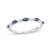 Thumbnail Image 1 of Previously Owned Blue Sapphire & Diamond Anniversary Ring 10K White Gold