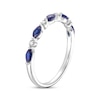 Thumbnail Image 2 of Previously Owned Blue Sapphire & Diamond Anniversary Ring 10K White Gold