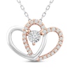 Thumbnail Image 1 of Previously Owned Diamond Heart Necklace 1/10 ct tw Round-Cut 10K Two-Tone Gold 18&quot;