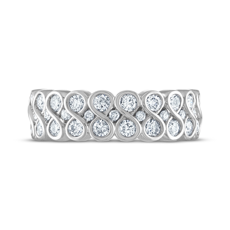 Main Image 3 of Previously Owned Every Moment Diamond Stacked Infinity Band 1 ct tw 14K White Gold