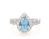 Thumbnail Image 1 of Previously Owned Neil Lane Pear-Shaped Aquamarine & Diamond Engagement Ring 3/4 ct tw 14K White Gold