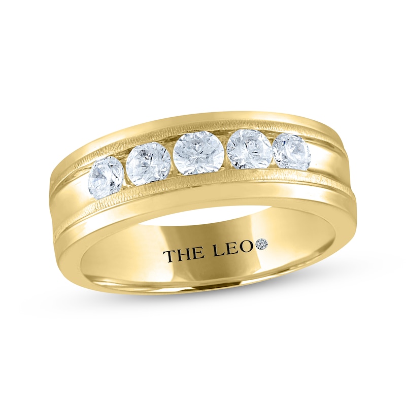 Previously Owned Men's THE LEO Diamond Wedding Band 1 ct tw Round-cut 14K Yellow Gold