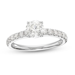 Previously Owned THE LEO Diamond Engagement Ring 1-3/8 ct tw Round-cut 14K White Gold