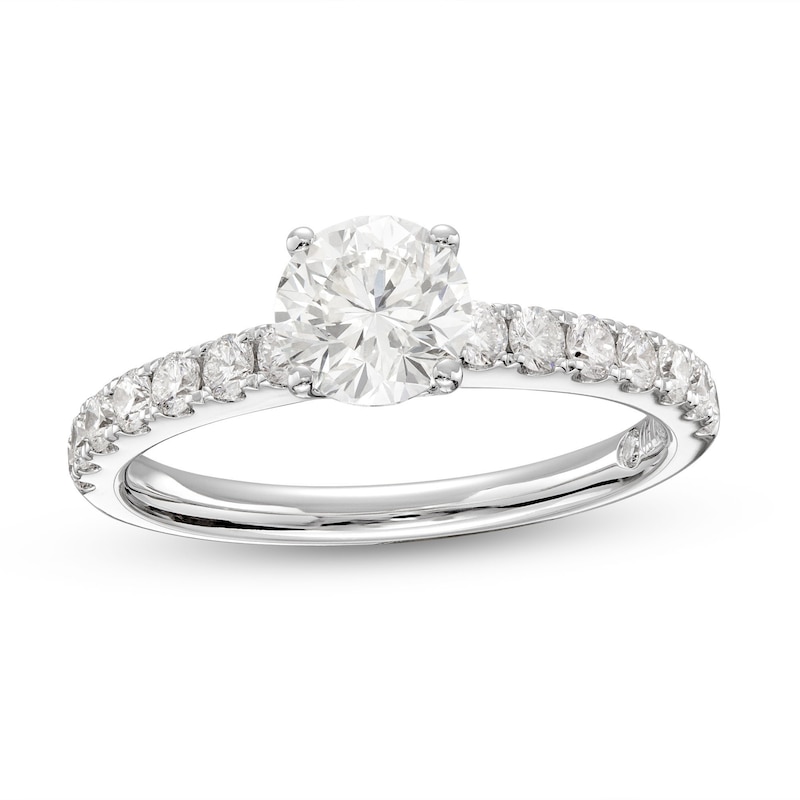 Main Image 1 of Previously Owned THE LEO Diamond Engagement Ring 1-3/8 ct tw Round-cut 14K White Gold