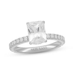 Previously Owned Neil Lane Diamond Engagement Ring 2-3/8 ct tw Radiant & Round 14K White Gold