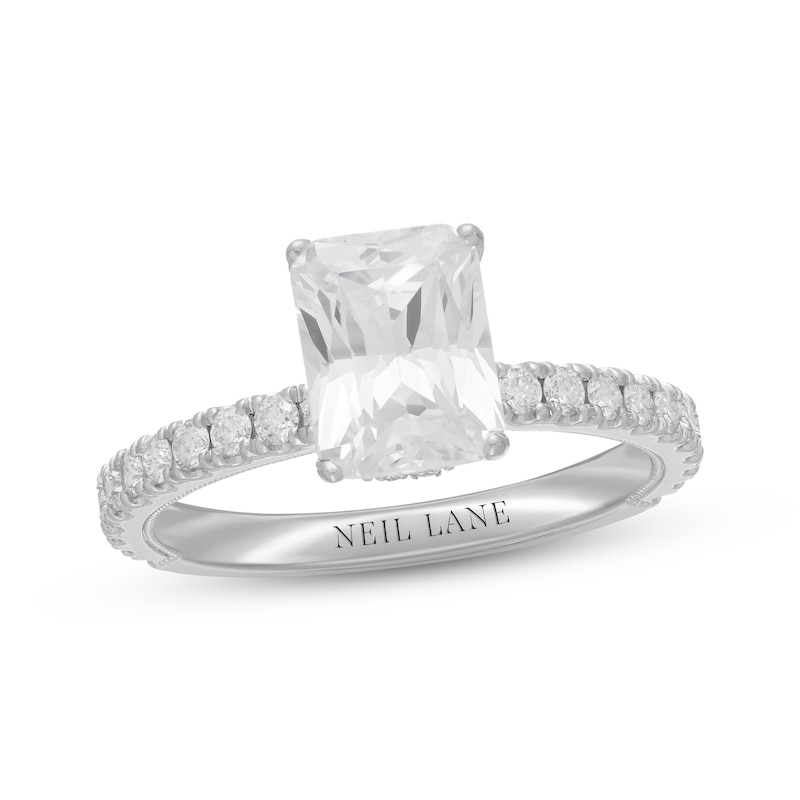 Main Image 1 of Previously Owned Neil Lane Diamond Engagement Ring 2-3/8 ct tw Radiant & Round 14K White Gold