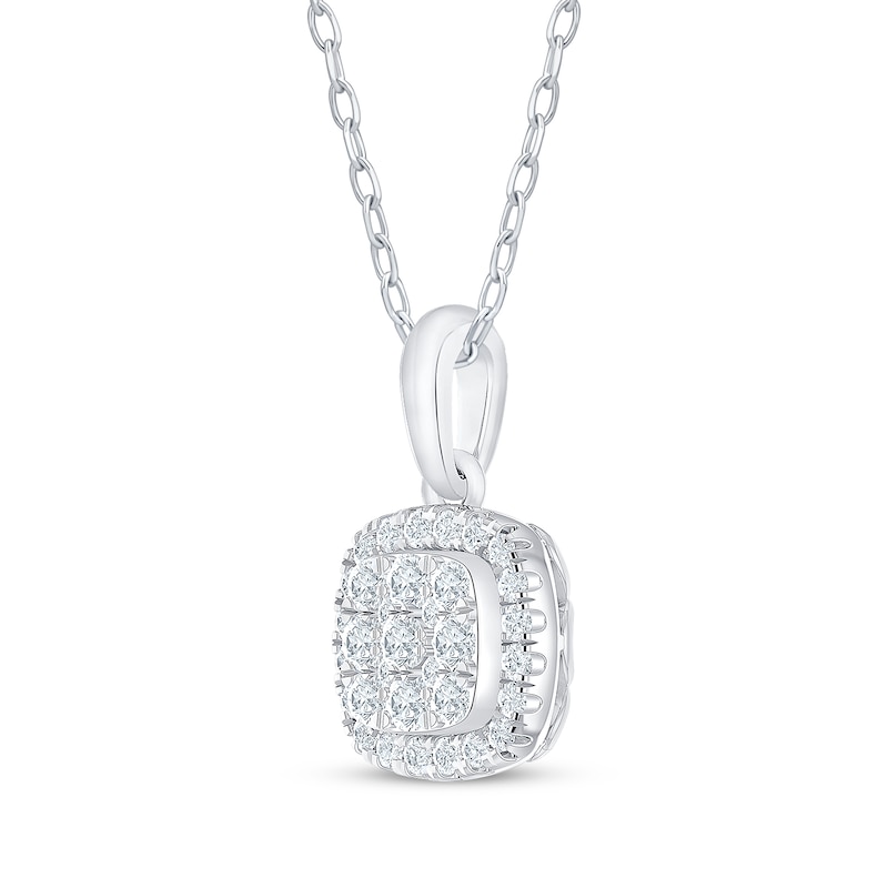 Main Image 2 of Previously Owned Diamond Necklace 1/4 ct tw Round-Cut 10K White Gold 18&quot;