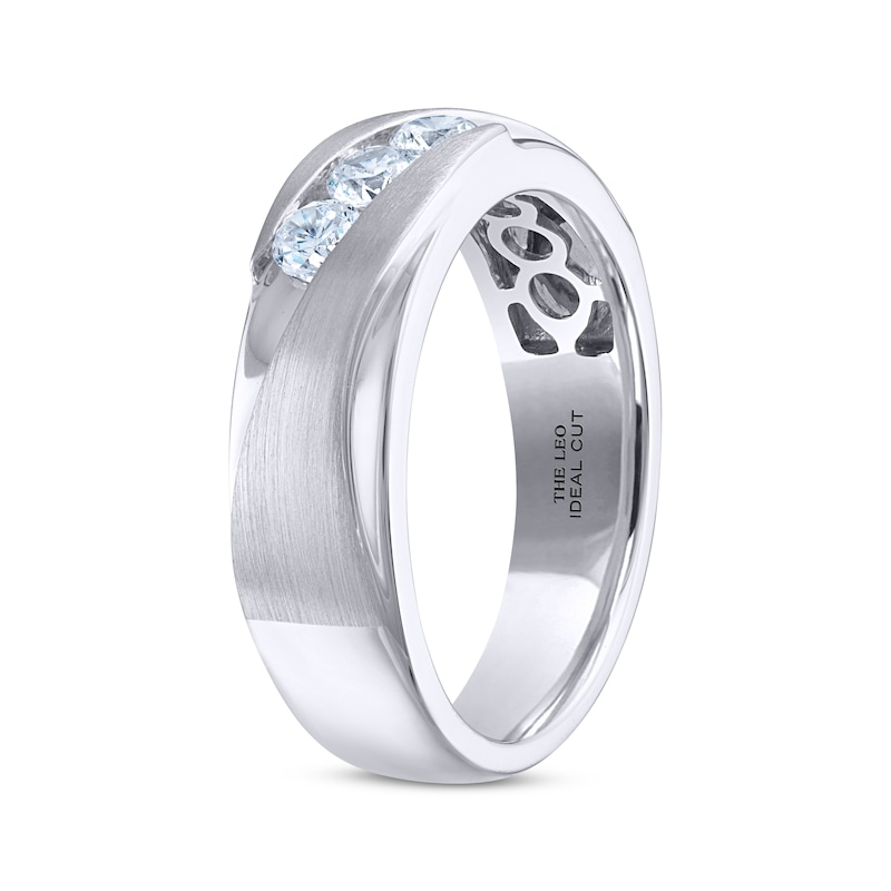 Main Image 2 of Previously Owned Men's THE LEO Ideal Cut Diamond Wedding Band 1/2 ct tw 14K White Gold