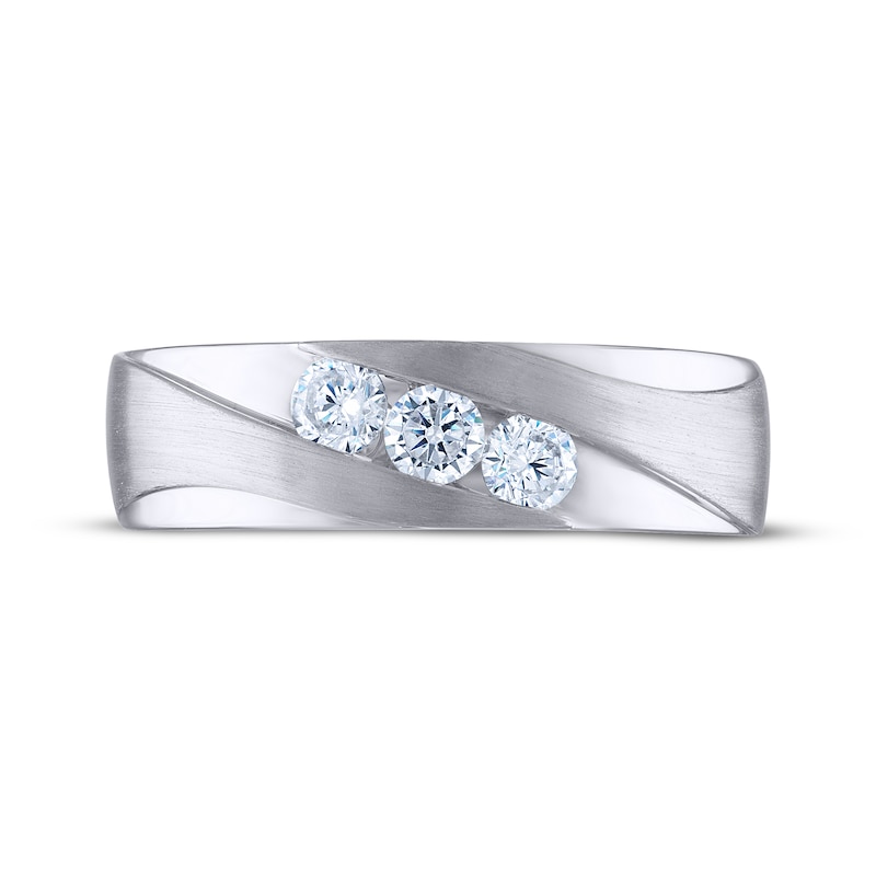 Main Image 3 of Previously Owned Men's THE LEO Ideal Cut Diamond Wedding Band 1/2 ct tw 14K White Gold