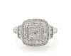 Thumbnail Image 1 of Previously Owned Multi-Diamond Cushion Halo Fashion Ring 1 ct tw 10K White Gold