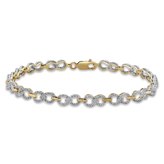 Previously Owned Diamond Infinity Link Bracelet 1 ct tw 10K Yellow Gold 7.25"