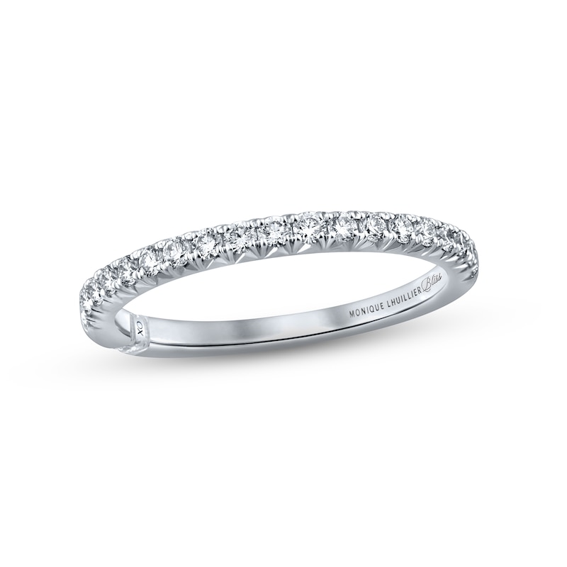 Main Image 1 of Previously Owned Monique Lhuillier Bliss Diamond Wedding Band 1/3 ct tw Round-cut 18K White Gold