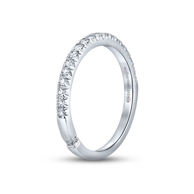 Main Image 3 of Previously Owned Monique Lhuillier Bliss Diamond Wedding Band 1/3 ct tw Round-cut 18K White Gold