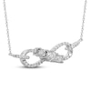 Thumbnail Image 2 of Previously Owned Diamond Infinity Necklace 1/4 ct tw Round-cut 10K White Gold 18&quot;