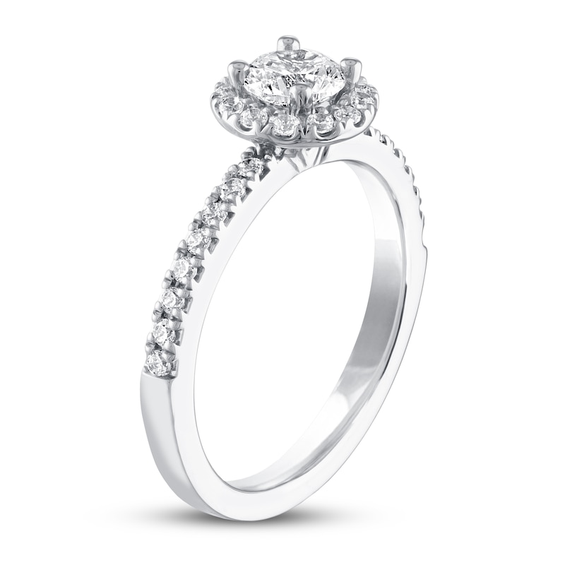 Main Image 2 of Previously Owned THE LEO Diamond Engagement Ring 3/4 ct tw Round-cut 14K White Gold